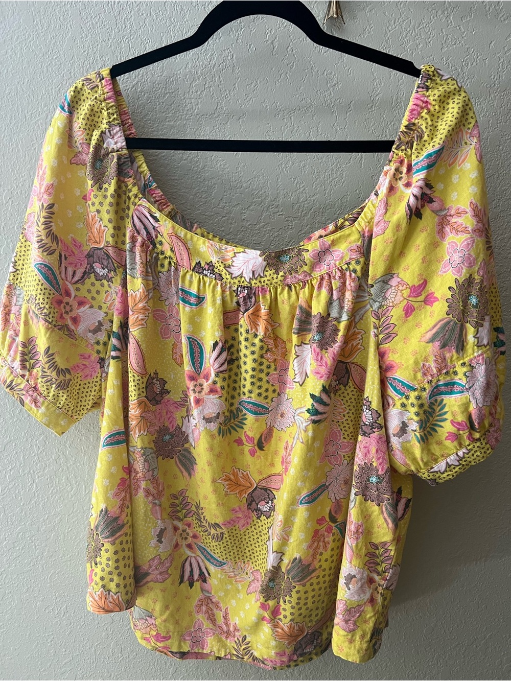 Loft Yellow Floral Off-Shoulder Women's Top